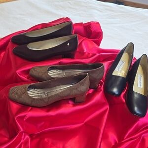 Etienne Aigner Brown and Black Heels Classic Design